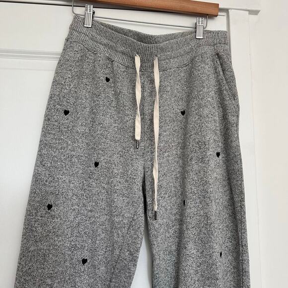 Rails Oakland Melange Embroidered Hearts Lounge Jogger Pants XL Gray Black - Picture 9 of 9